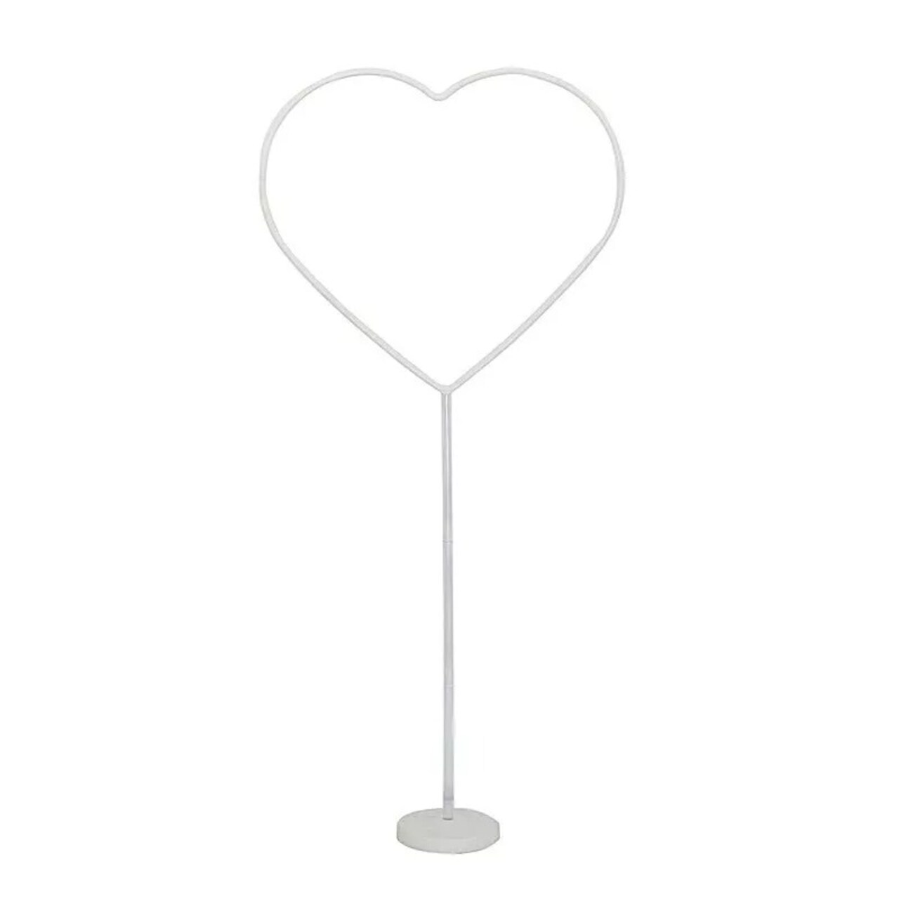 2 White Heart Shaped Plastic Balloon Arch Stand Kit Party Events Decorations